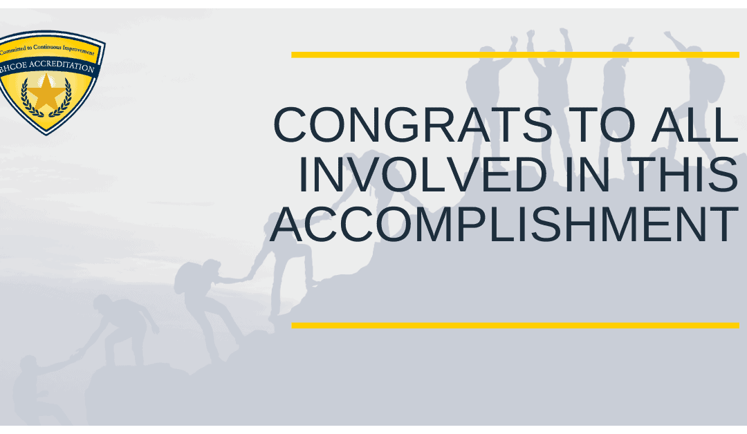 BHCOE February 2021 Accreditation Announcements